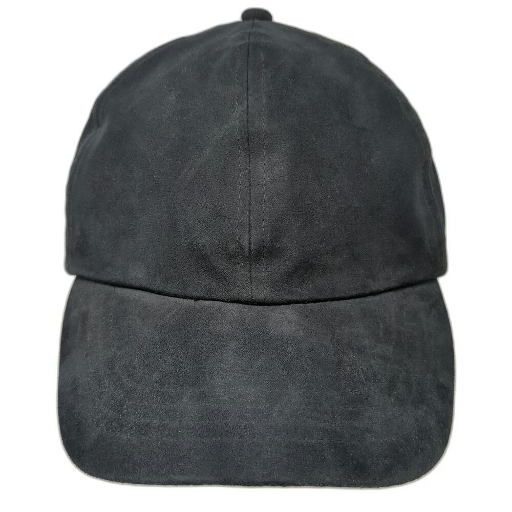 Weatherproof Baseball Cap Black One Size Faux Suede Strapback Hat Logo Outdoor